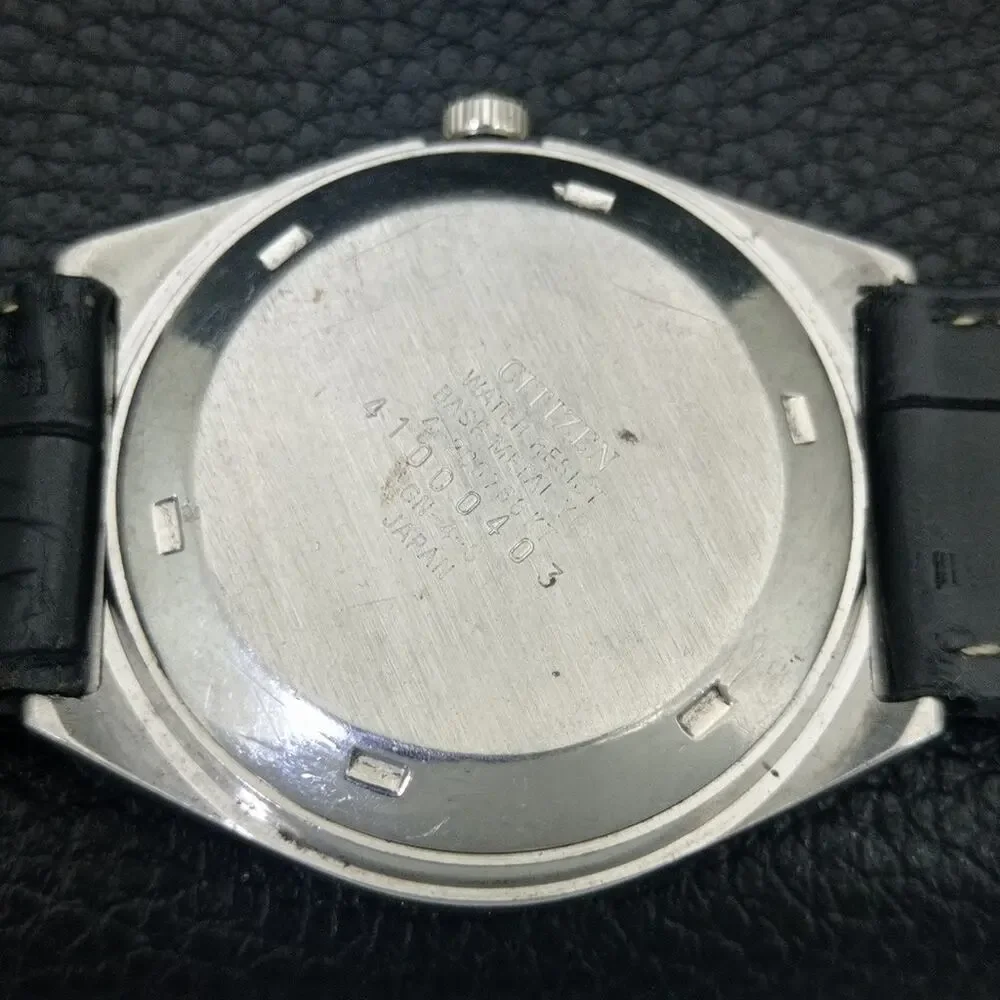 Vintage 1977 Citizen Automatic Mens Silver Watch W/daydate & Gold accents